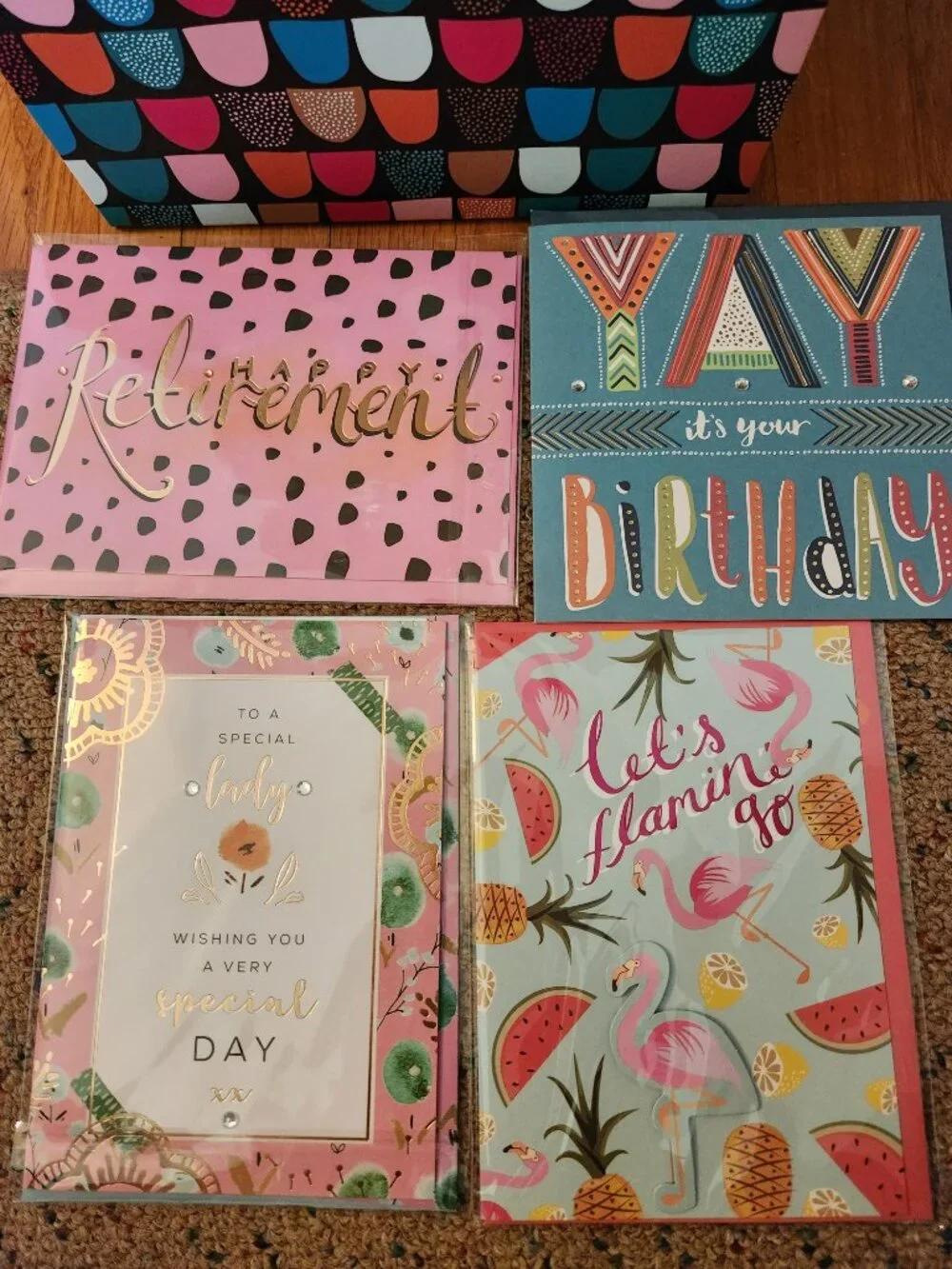 15 Greeting Cards and Card Box Organizer